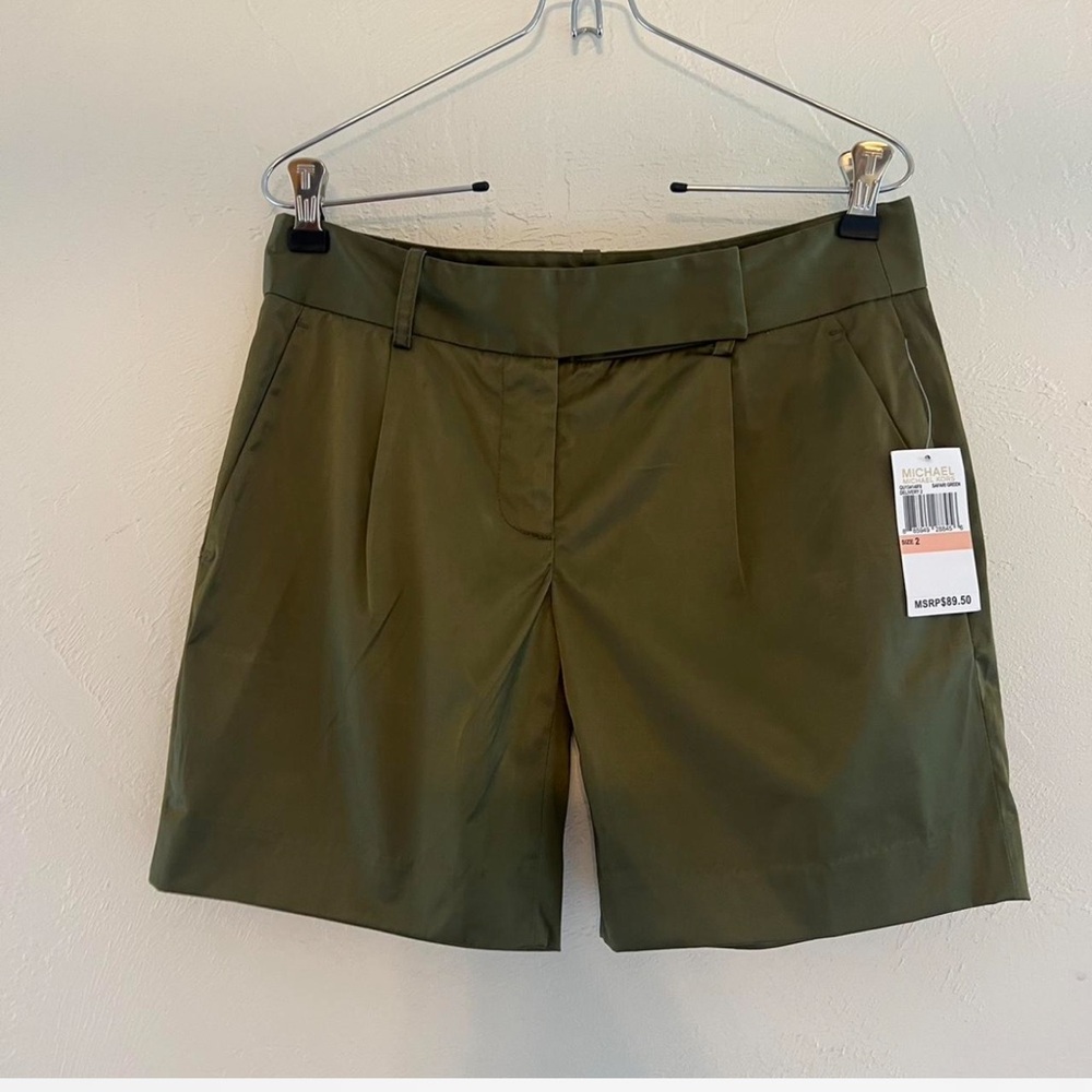 Michael Kors Shorts Chino Stretch Size 2 Safari Green